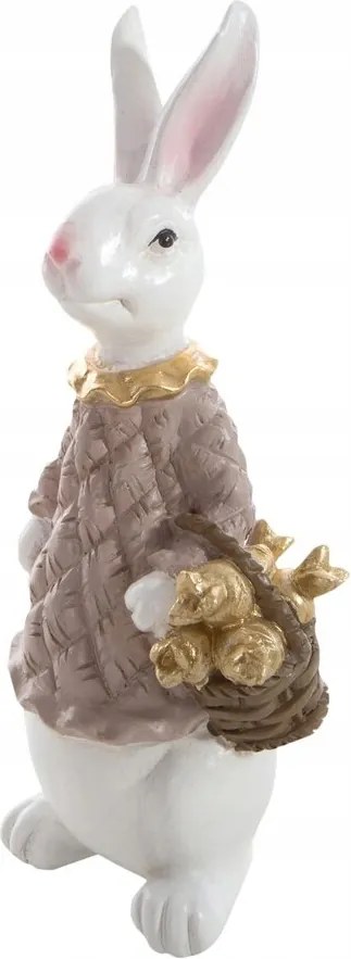 Húsvéti nyuszi figura 11X9X25 cm fehér álló Eurofirany