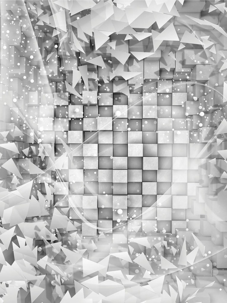 Fotótapéta flizelina Fekete-fehér geometria absztrakt káosz 206x275 +ragasztó