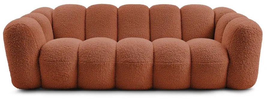 Téglavörös buklé kanapé 232 cm Hippolyte – Bobochic Paris