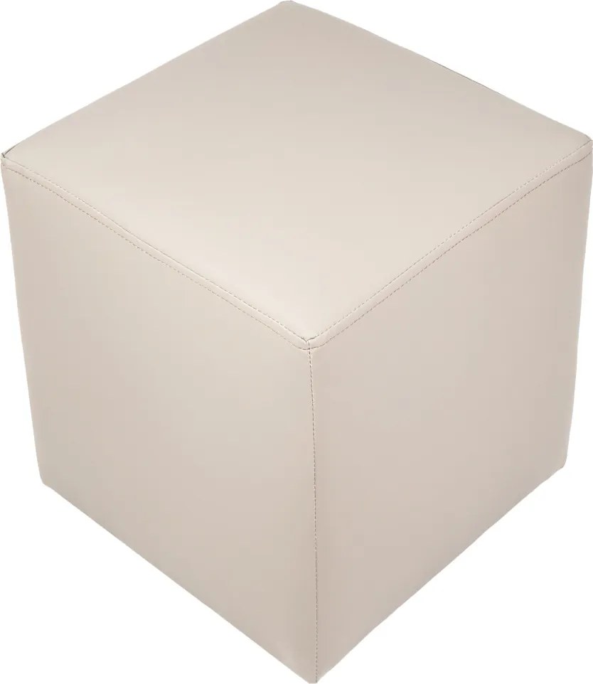 Cube puff - POLY műbőr - krém R