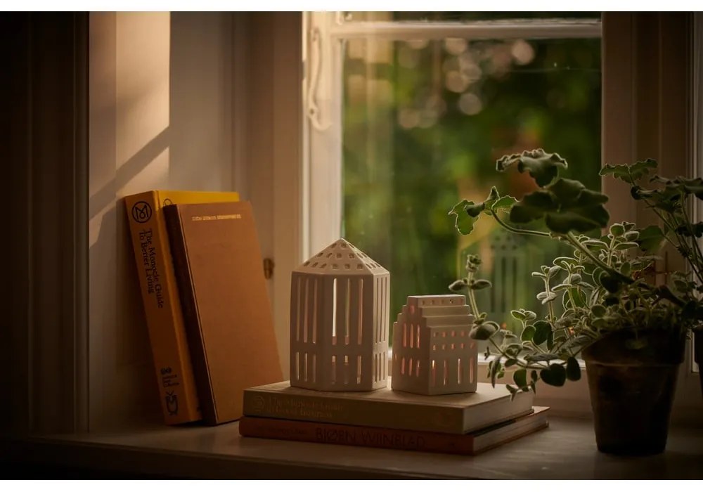 Long Church fehér kerámia lámpás, magasság 10 cm - Kähler Design