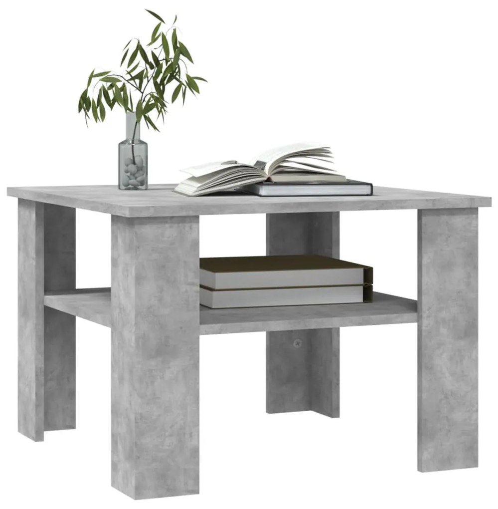 Betonszürke szerelt fa dohányzóasztal 60 x 60 x 42 cm