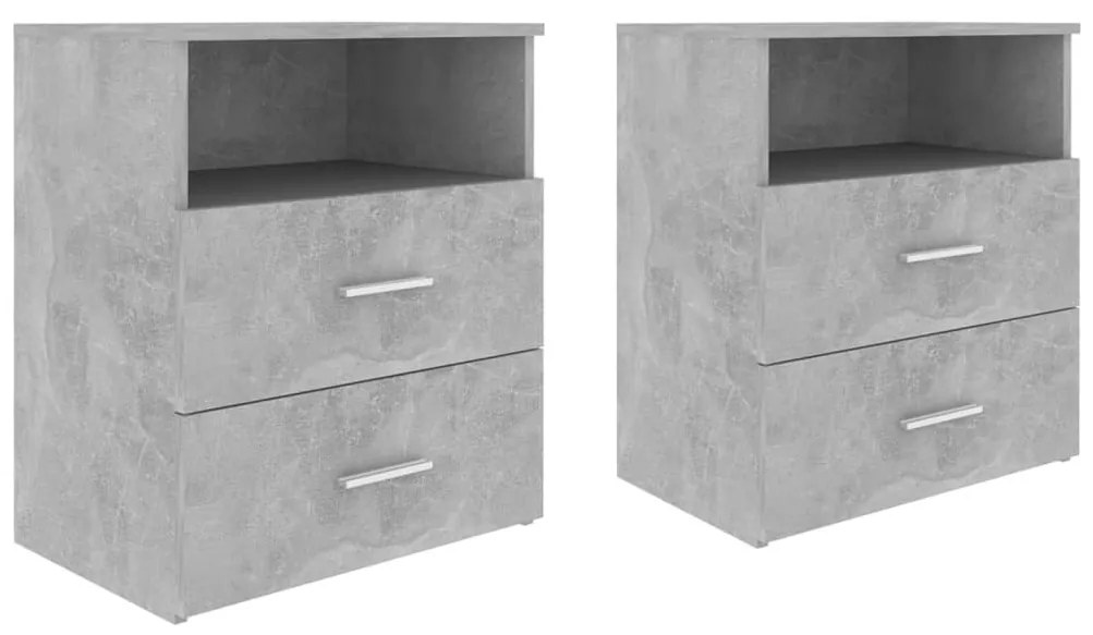 2 db betonszürke éjjeliszekrény 50 x 32 x 60 cm