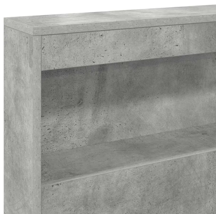 Tároló fejtámla polcokkal tárolóval Beton Szürke 140 cm Faanyag