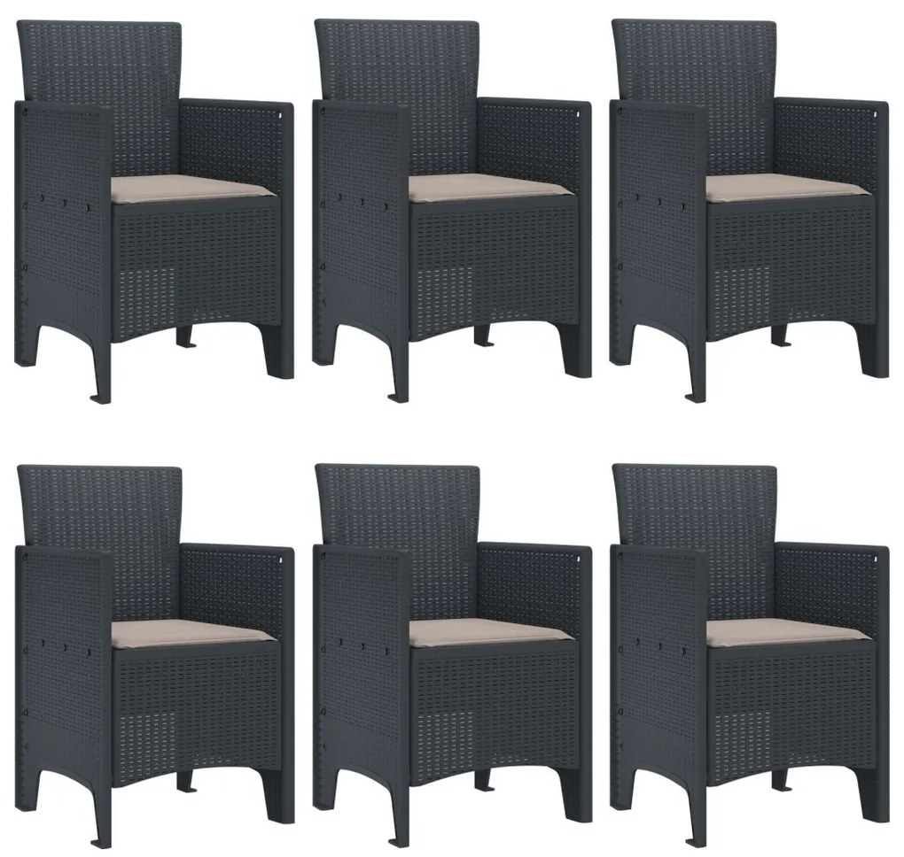 Kert étkező szett 7 pcs Antracit Polt rattan