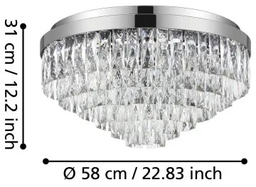 Eglo 39491 - Mennyezeti lámpa VALPARAISO 11xE14/40W/230V fényezett króm