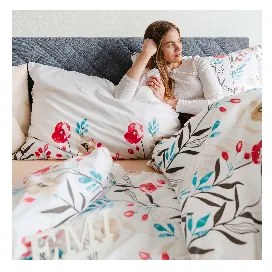 EMI Nice virágos pamut ágyneműhuzat, A kibővített egyszemélyes ágy szett tartalma: 1x 140x220 + 1x 70x90