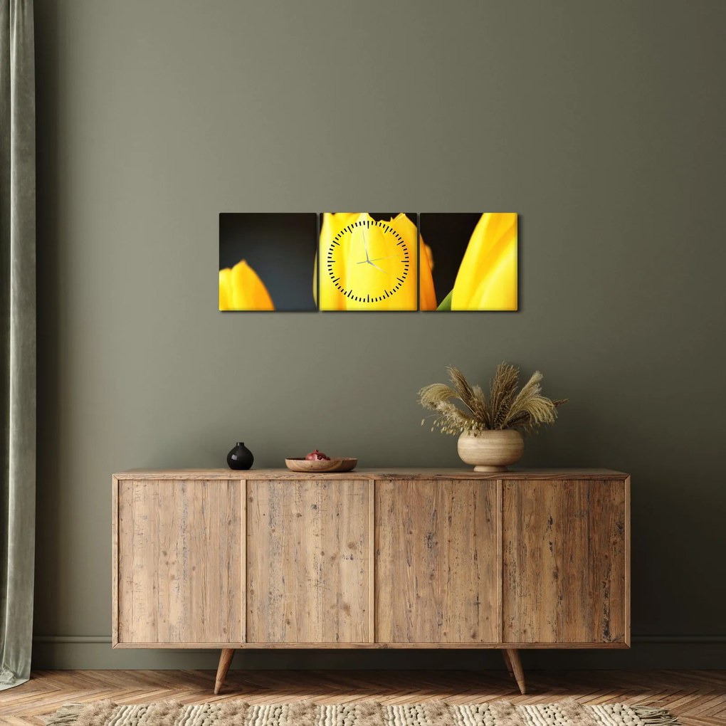 Tulipán képe (órával) (90x30 cm)
