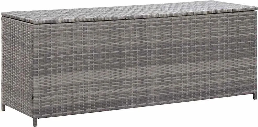 vidaXL szürke polyrattan kerti tárolóláda 150 x 50 x 60 cm