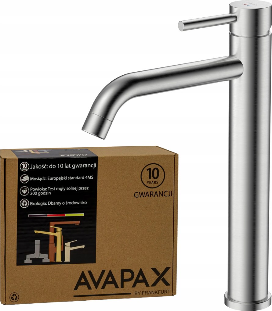 Álló mosdó csaptelep magas csaptelep pultra szerelhető ezüst Avapax