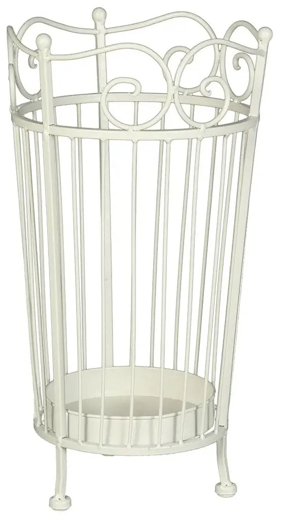 Kovácsoltvas esernyőtartó antikolt fehér