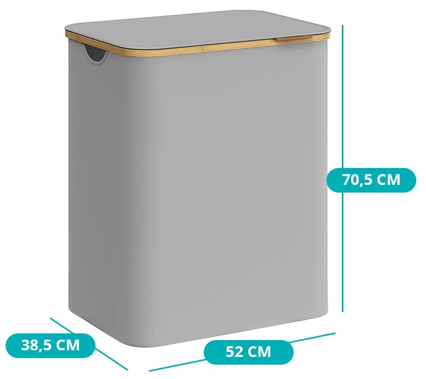 Műanyag szennyestartó kosár, szürke