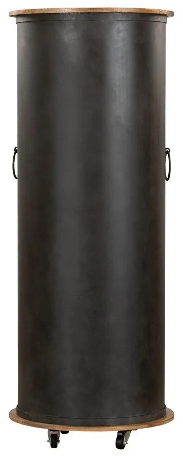 Fekete fém bortartó szekrény, palackok száma 9, 60x155 cm Luni – Interia Home & Living