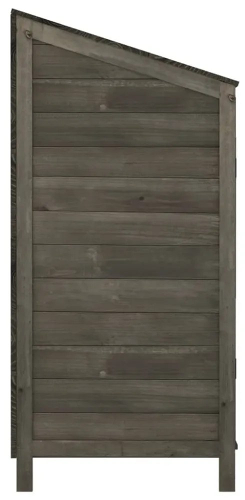 antracitszürke tömör fenyőfa kerti fészer 102 x 52 x 112 cm