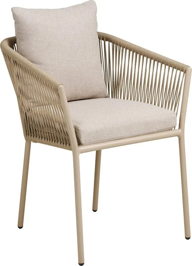 Bézs fém-párnázott kerti szék Salerno – House Nordic