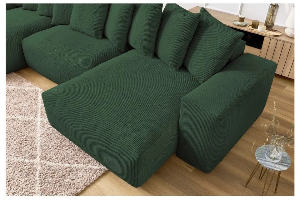 Zöld kordbársony sarokkanapé Voltaire – Bobochic Paris