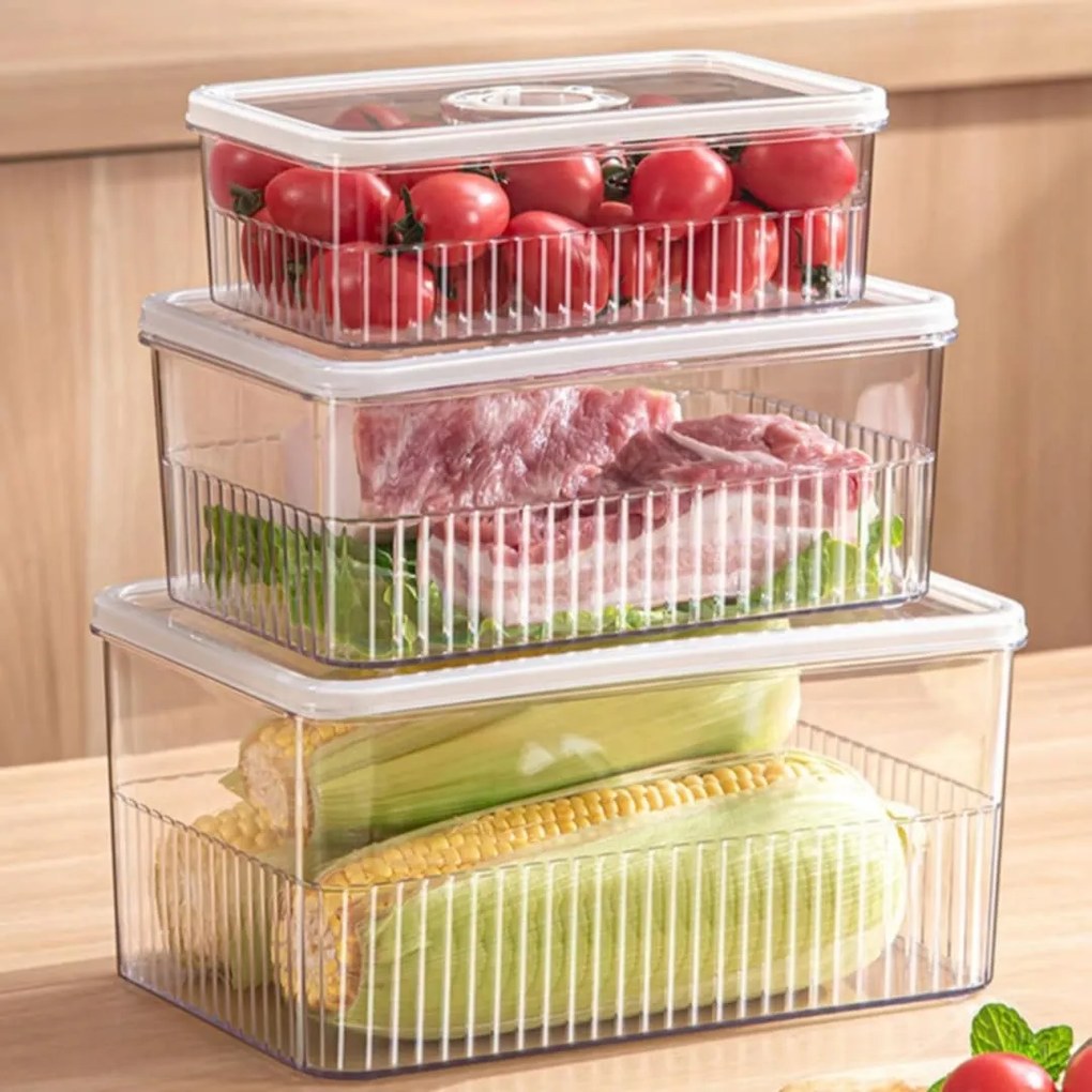 Ételtároló doboz szett 3 db-os légmentesen záródó konyhai