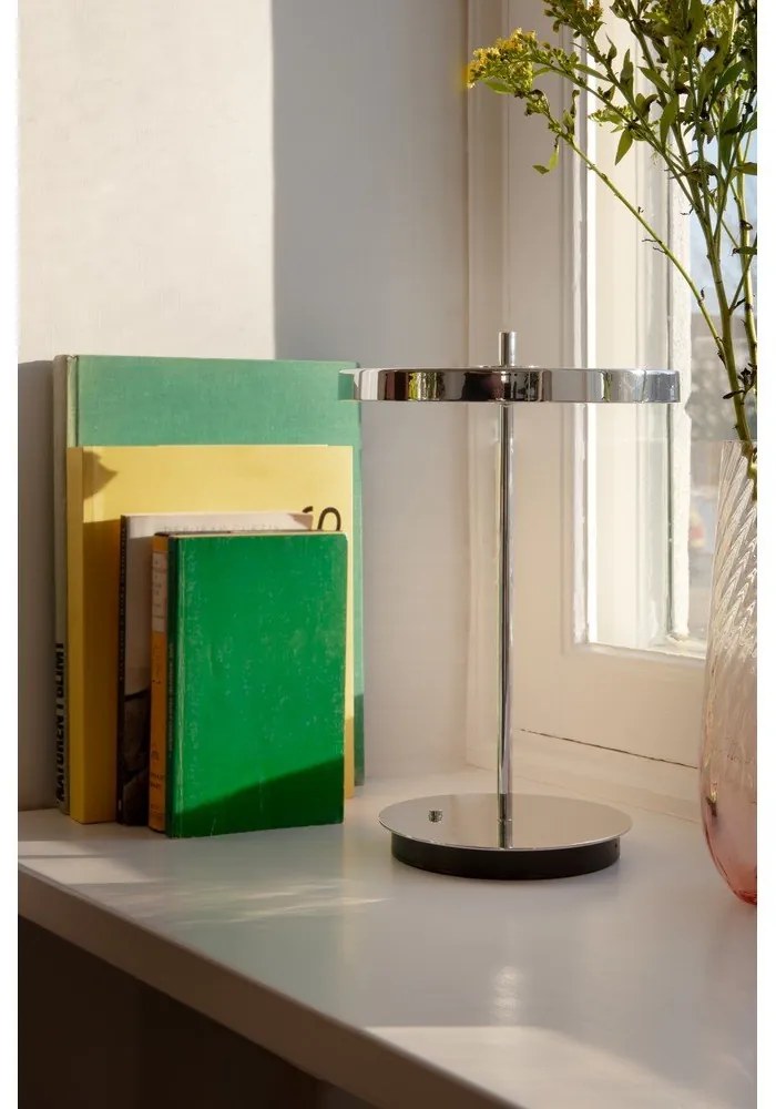 Ezüstszínű LED dimmelhető asztali lámpa fém búrával (magasság 31 cm) Asteria Move – UMAGE