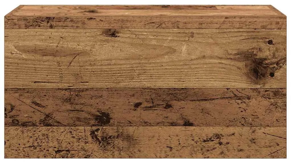 antik fa színű szerelt fa fali fürdőszobaszekrény 60x25x30 cm