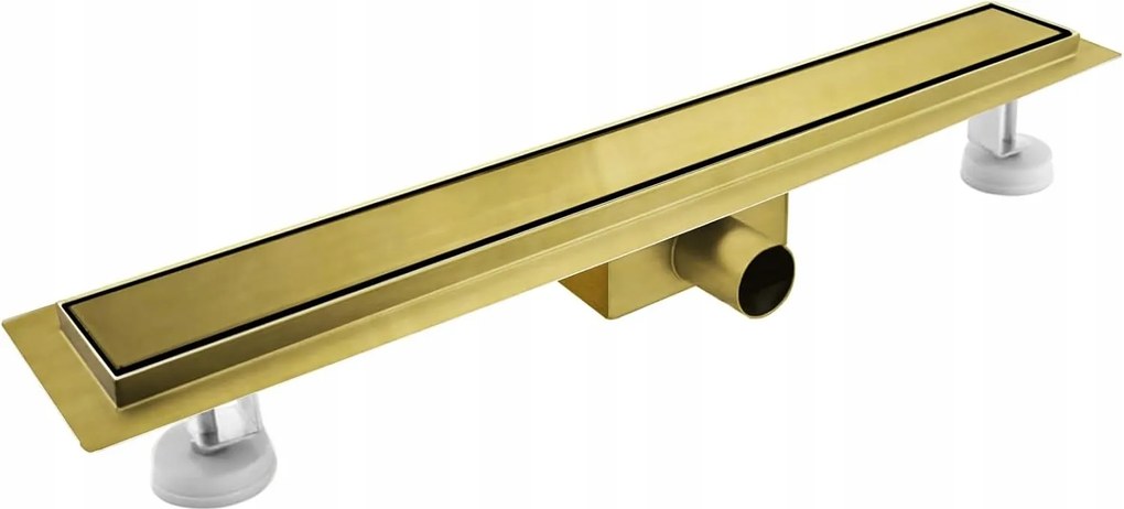 Sunrik Ereszcsatorna Zuhanyfolyóka 110 cm szűrővel és szifonnal Arany