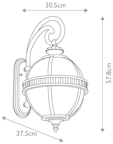 Kichler - Kültéri fali lámpa HALLERON 3xE14/60W/230V IP44