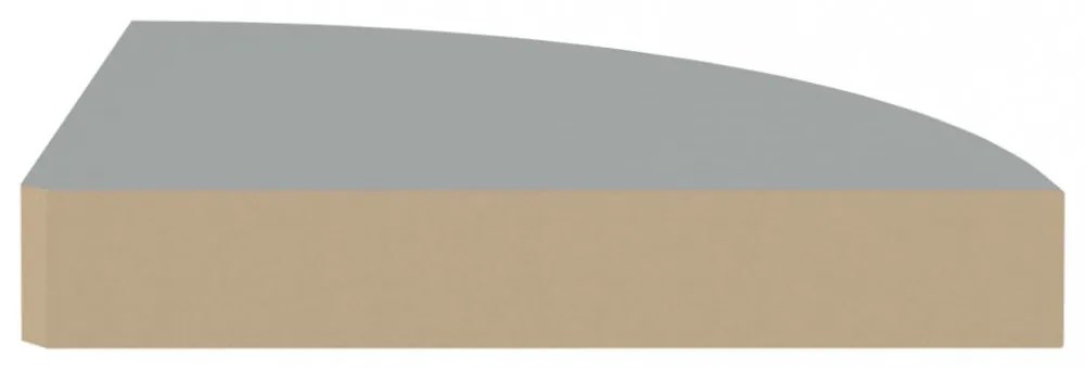 szürke MDF lebegő sarokpolc 25 x 25 x 3,8 cm