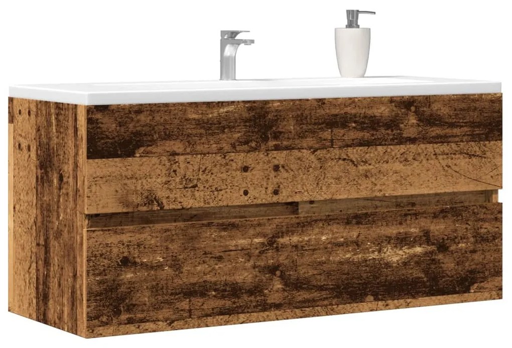antik fa színű szerelt fa mosdószekrény 100 x 38,5 x 45 cm