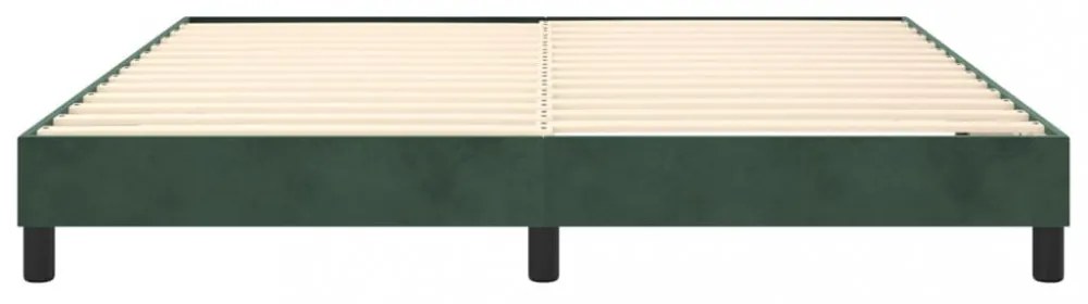 sötétzöld bársony rugós ágykeret 160x200 cm