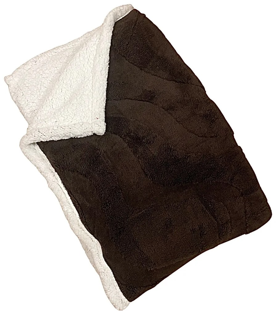 Luxus báránytakaró sötétbarna mikroplüssből 200x230cm