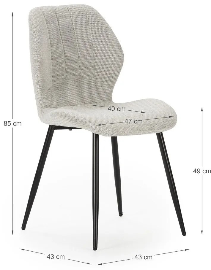 Krémszínű étkezőszék szett 4 db-os Milu – Marckeric