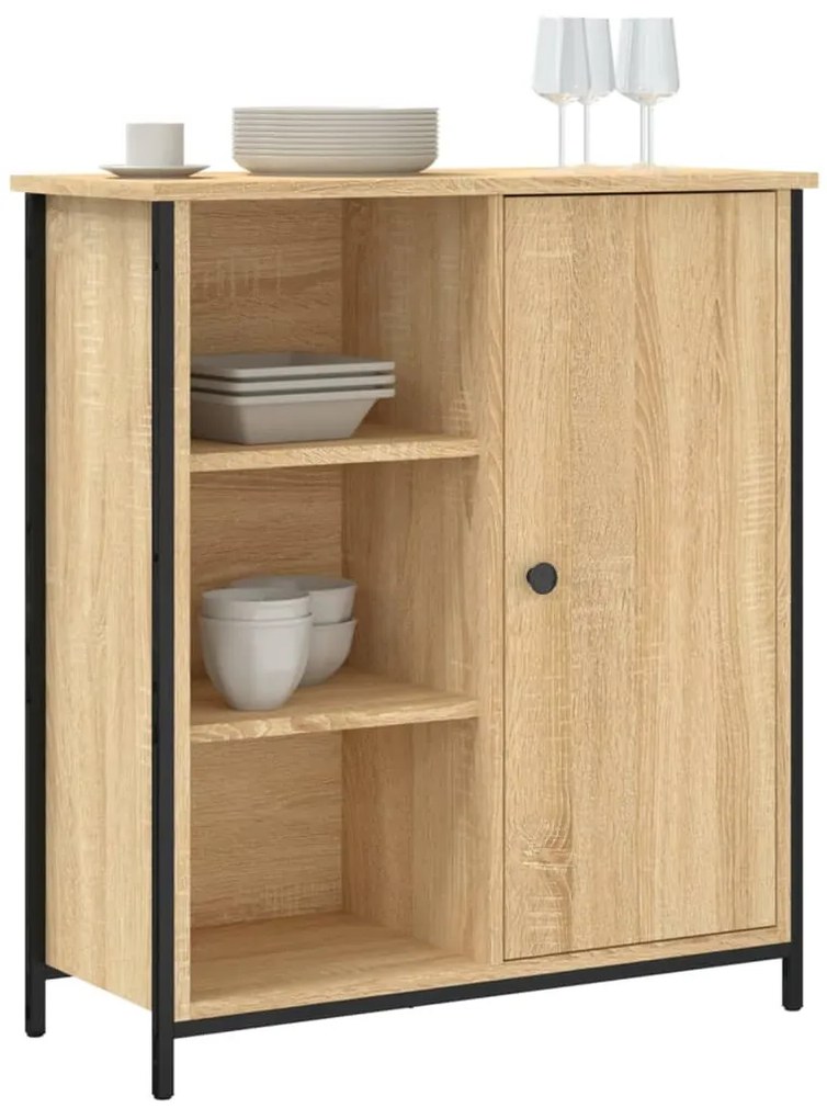 sonoma tölgy színű szerelt fa tálalószekrény 70 x 30 x 80 cm