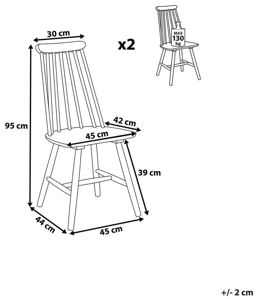 Étkezőszék szett 2 db Burank (fehér). 1009961