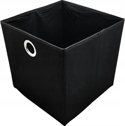 Összecsukható Textil Tároló Doboz 31x31x31cm Fekete Rendszerező