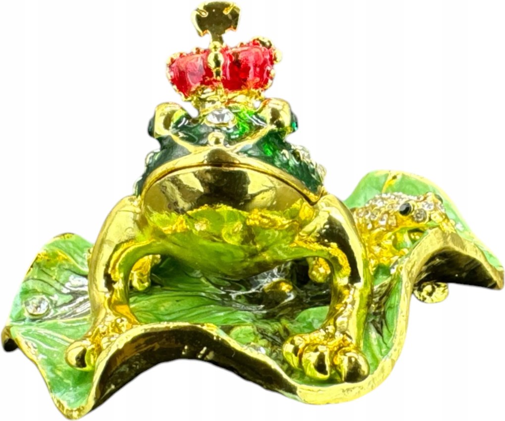 Figura Szobor Béka Szobor Levél Doboz Fabergé stílus P23090C