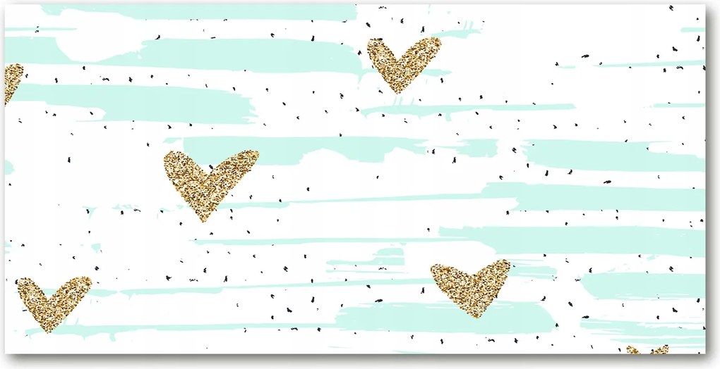 Fotótapéta üveg falra Arany szívek háttér 140x70