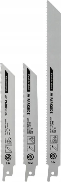 Parkside szablyafűrészlap készlet, Fémhez -3 db (17/D-873)