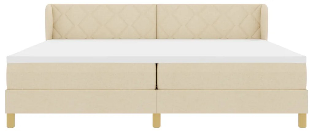 Boxspring Ágy Matracra - Krém - 200x200 cm - Szövet