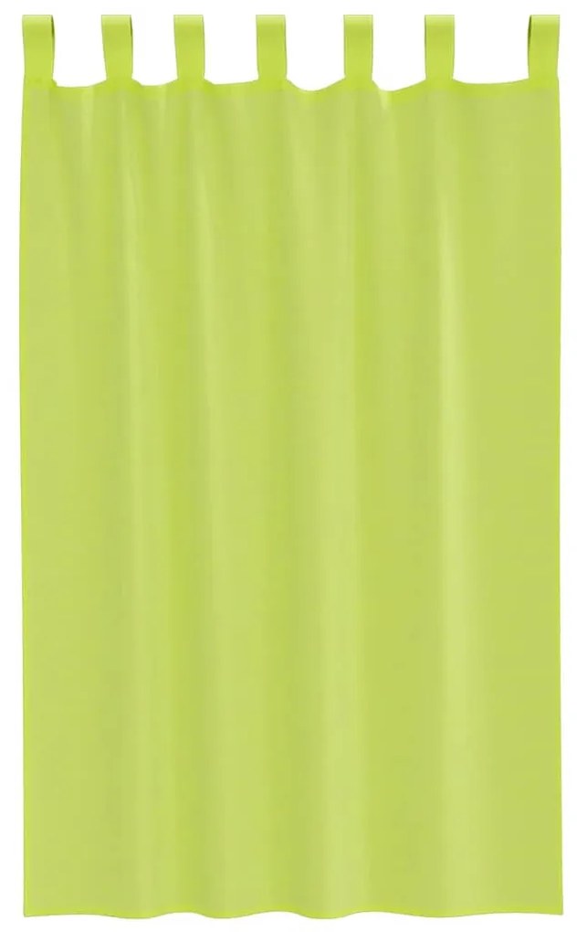 vidaXL 2 db almazöld fátyolfüggönyök fülecske tetejével 140x260 cm