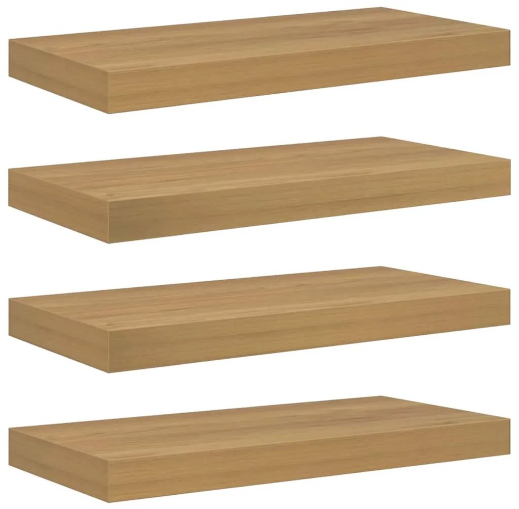 Falpolc Falra szerelhető 4 pcs Barna 50 x 23 x 4 cm Faanyag