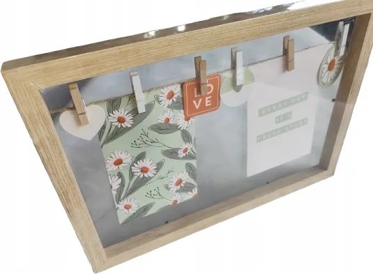 Nagy képkeret Float Deco Frame 36,6x25 cm üveg bézs