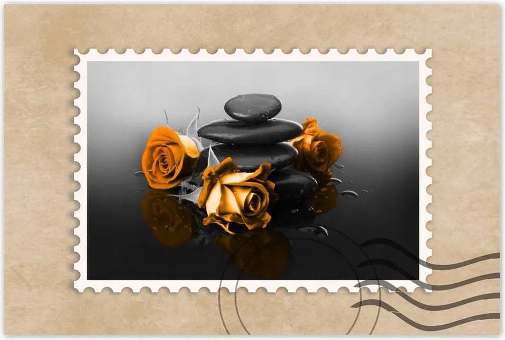 Poszterek 90x60 Narancssárga rózsa Spa