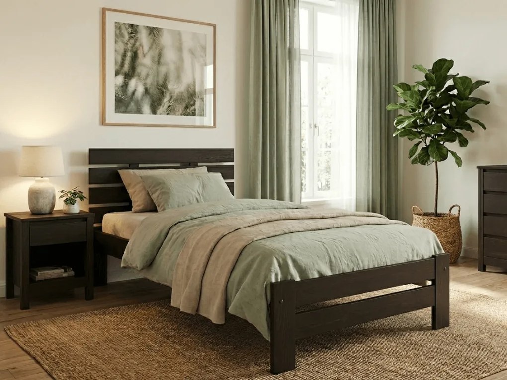 PARIS magasított ágy 90x200 cm, diófa Ágyrács: Lamellás ágyrács, Matrac: Coco Maxi 20 cm matrac