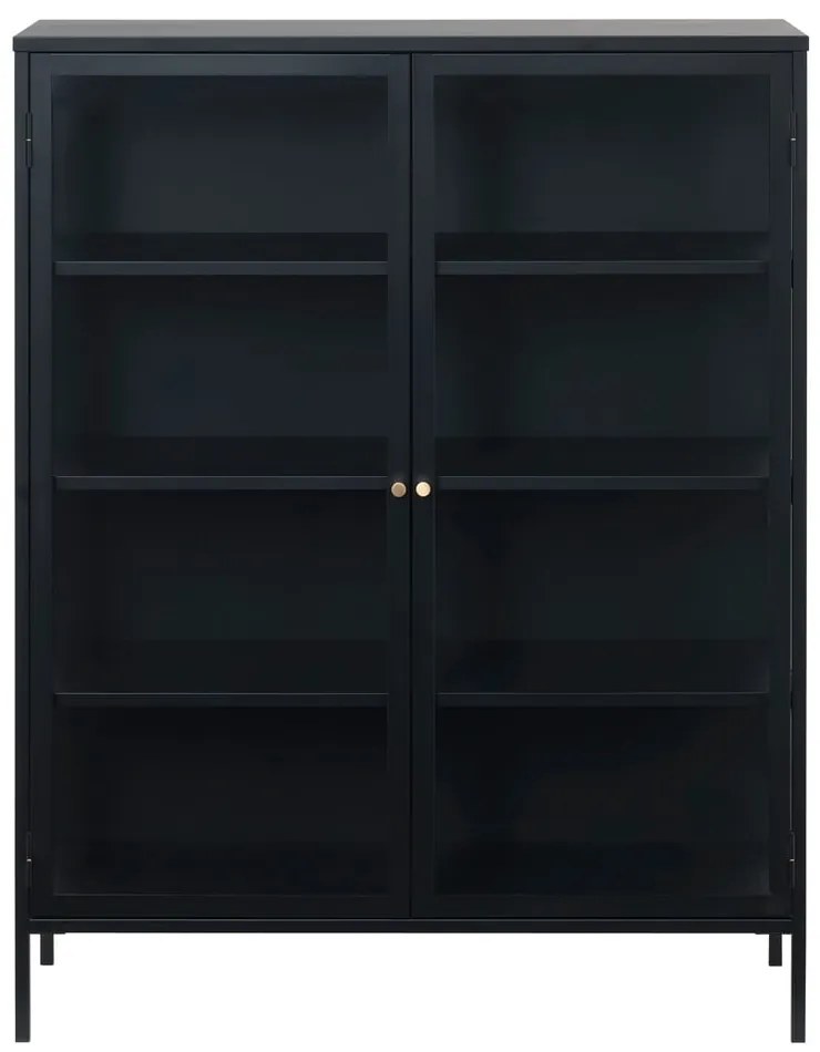 Fekete fém tálalószekrény 110x140 cm Carmel – Unique Furniture