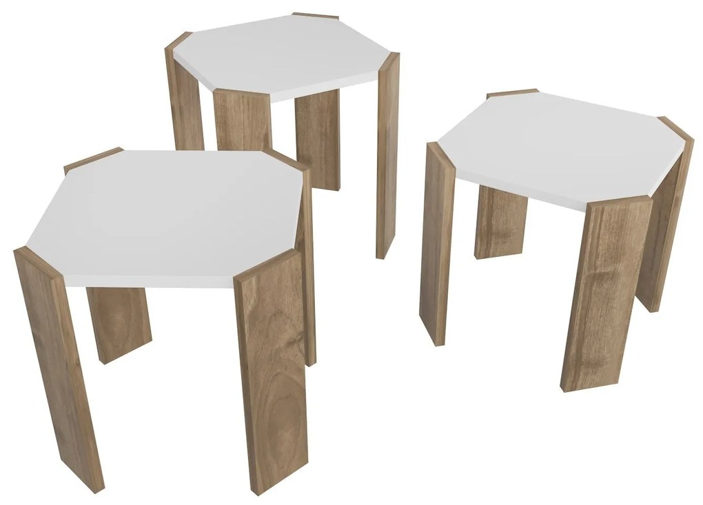 Dohányzóasztal Lori - White, Walnut