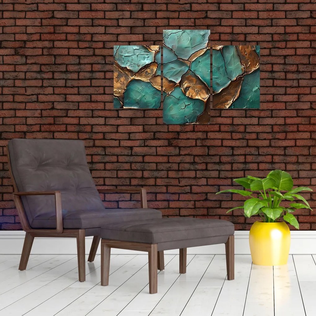 Kép - Zöld-arany festés (90x60 cm)