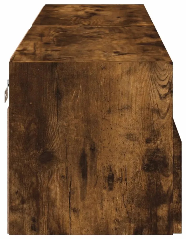 2 db füstös tölgy színű szerelt fa TV-szekrény 60 x 30 x 30 cm