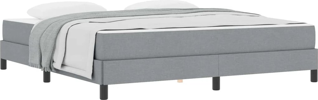 vidaXL Boxrugós ágy matracmal Világosszürke 180 x 200 cm szövet