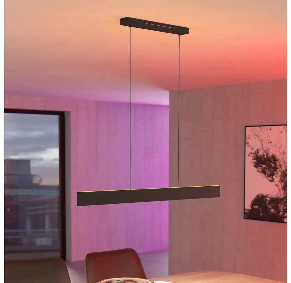 Eglo 31433 - LED RGBW Dimmelhető csillár zsinóron ANDREAS-Z LED/38W/230V fekete