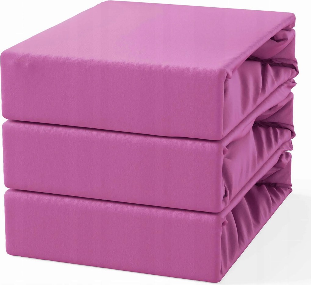 Pamut lepedő gumis 200x220 Rózsaszín Amaránt