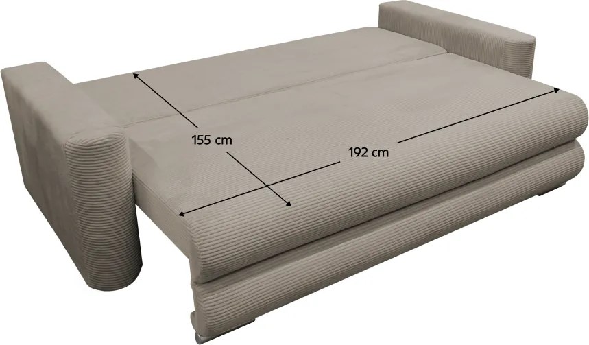 Széthúzható heverő, szürkésbarna Taupe, ROSELYN